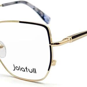 Women's Cat Eye Glasses Frames Prescription-Ready 55mm Black Gold Sight